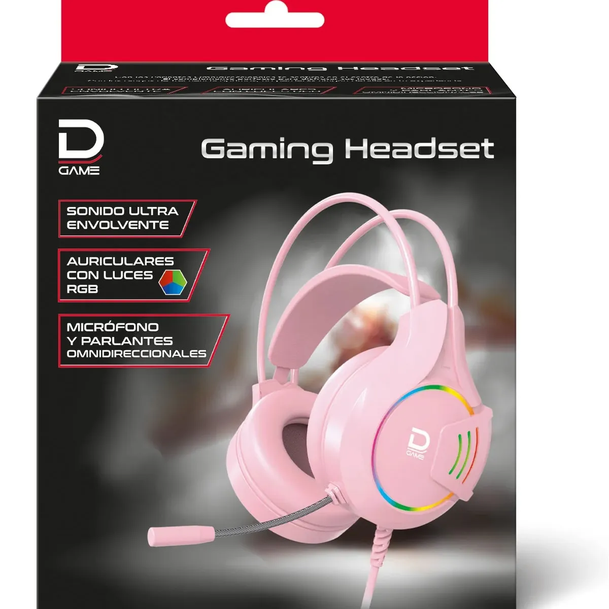 DATACOM - Gaming Headset RGB 3.5 Mm USB Rosado Datacom