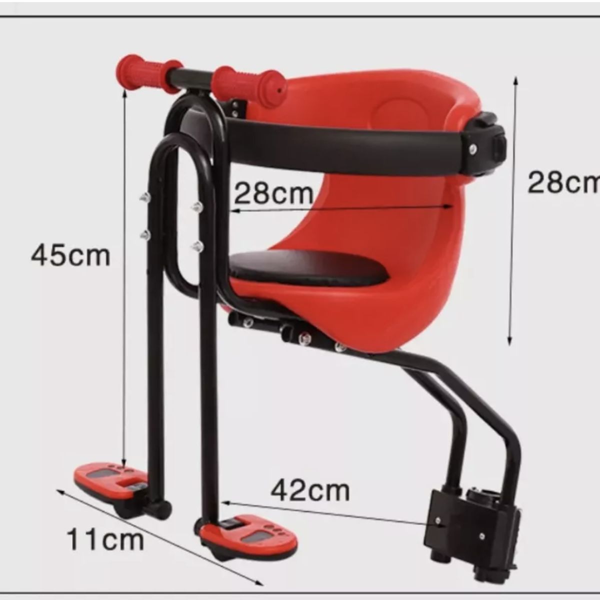 ANNI STAR - Silla Frontal De Bicicleta Para Niños Y Bebes - 30kg NEGRO