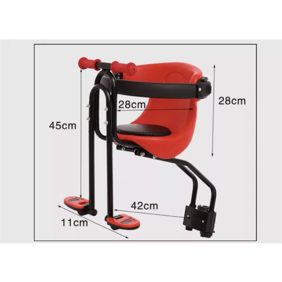 ANNI STAR - Silla Frontal De Bicicleta Para Niños Y Bebes - 30kg NEGRO