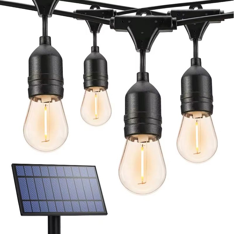 GENERICO - Guirnalda Solar Led 10 Metros Panel Con 10 Ampolletas Led