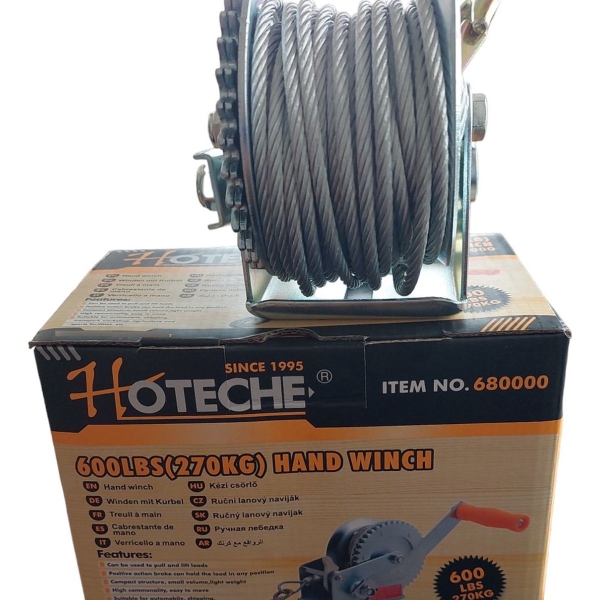 HOTECHE - Winche Tecle Malacate Manivela 600 Lbs Manual 270kg