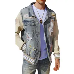 D'JOE - Chaqueta Mezclilla Ecocuero London Hombre
