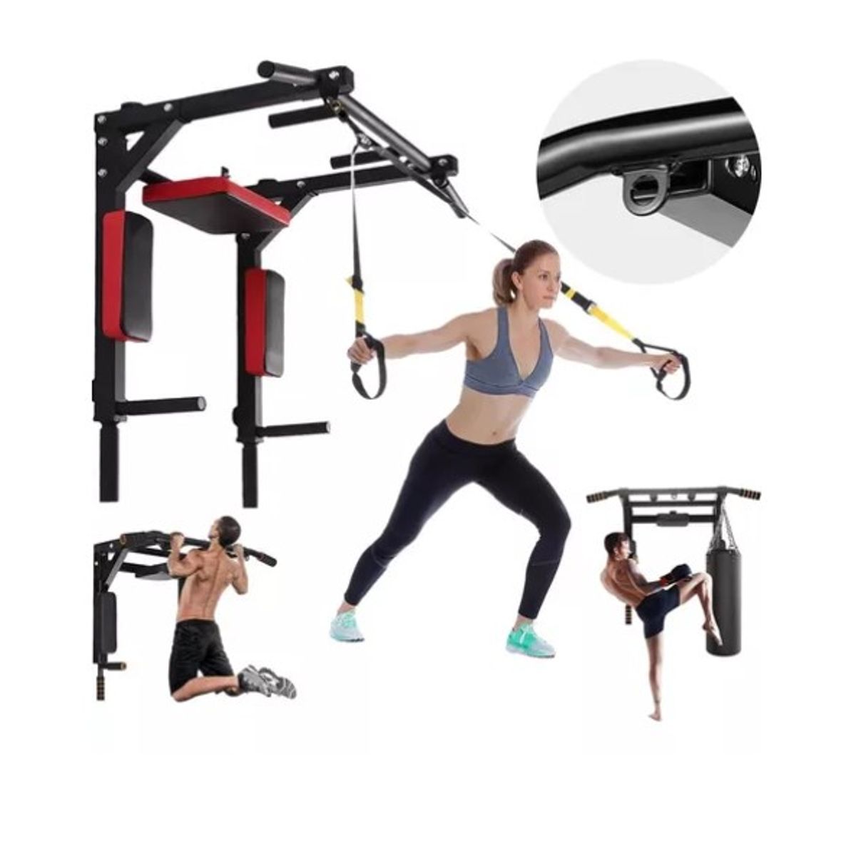 OFERTABKN - Barra Dominadas Ejercicios Multifuncional Pared Gym 8 En 1