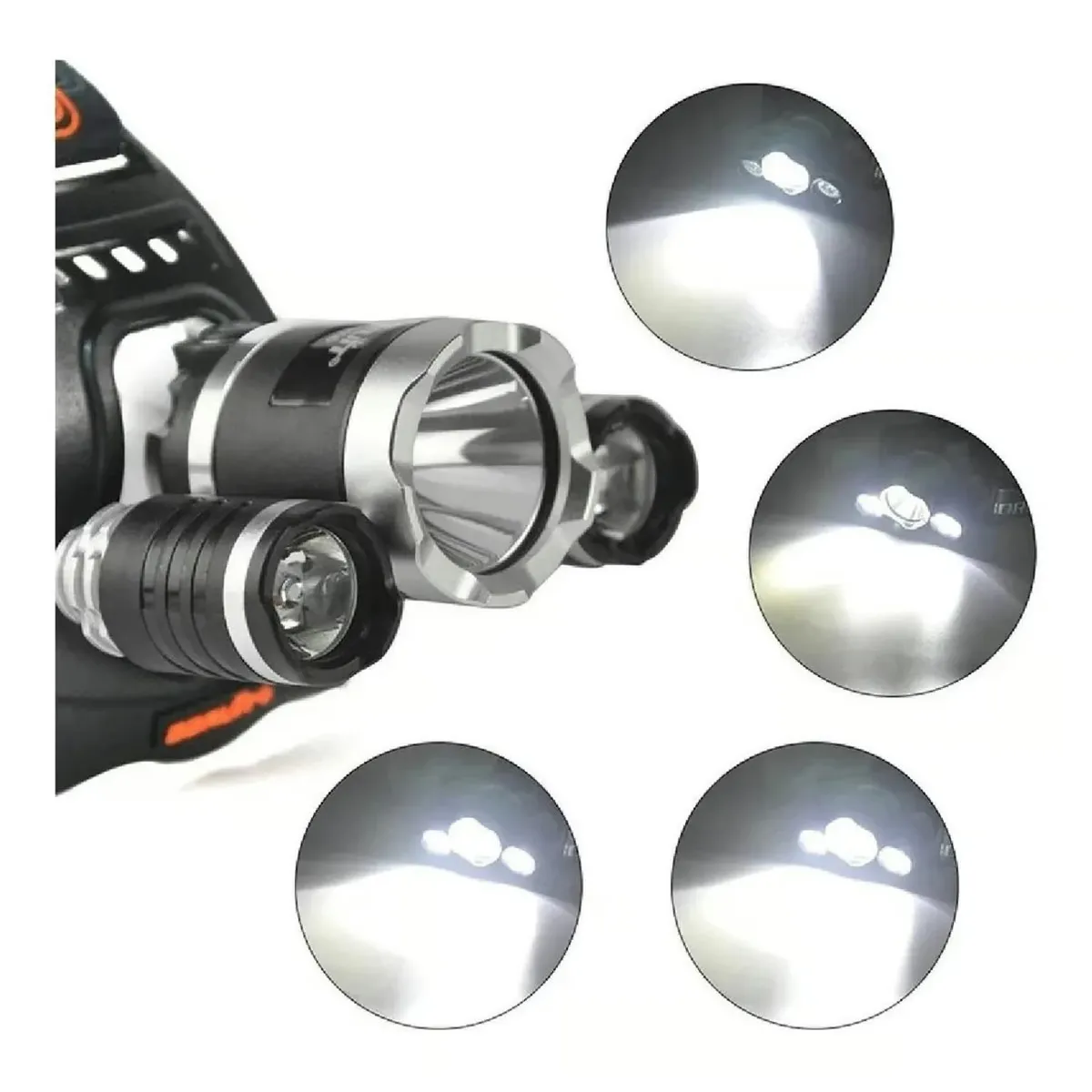 GENERICO - Linterna Led Minero Frontal Cabeza 3 Luces