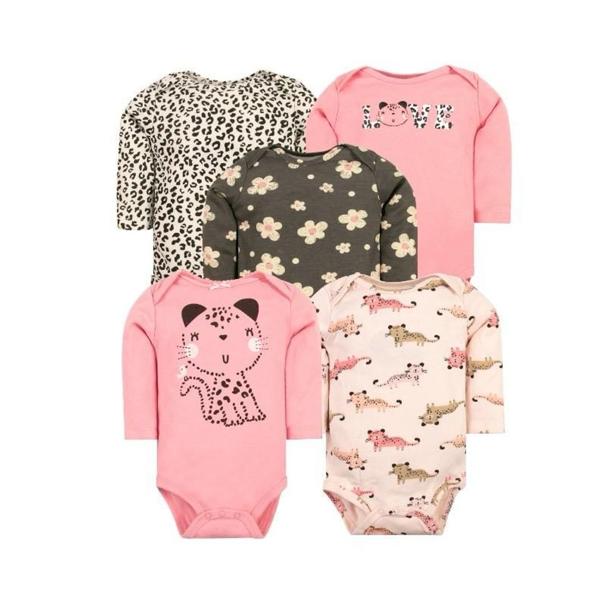 TEDMIMAK - bodys manga larga pack  5 unidades