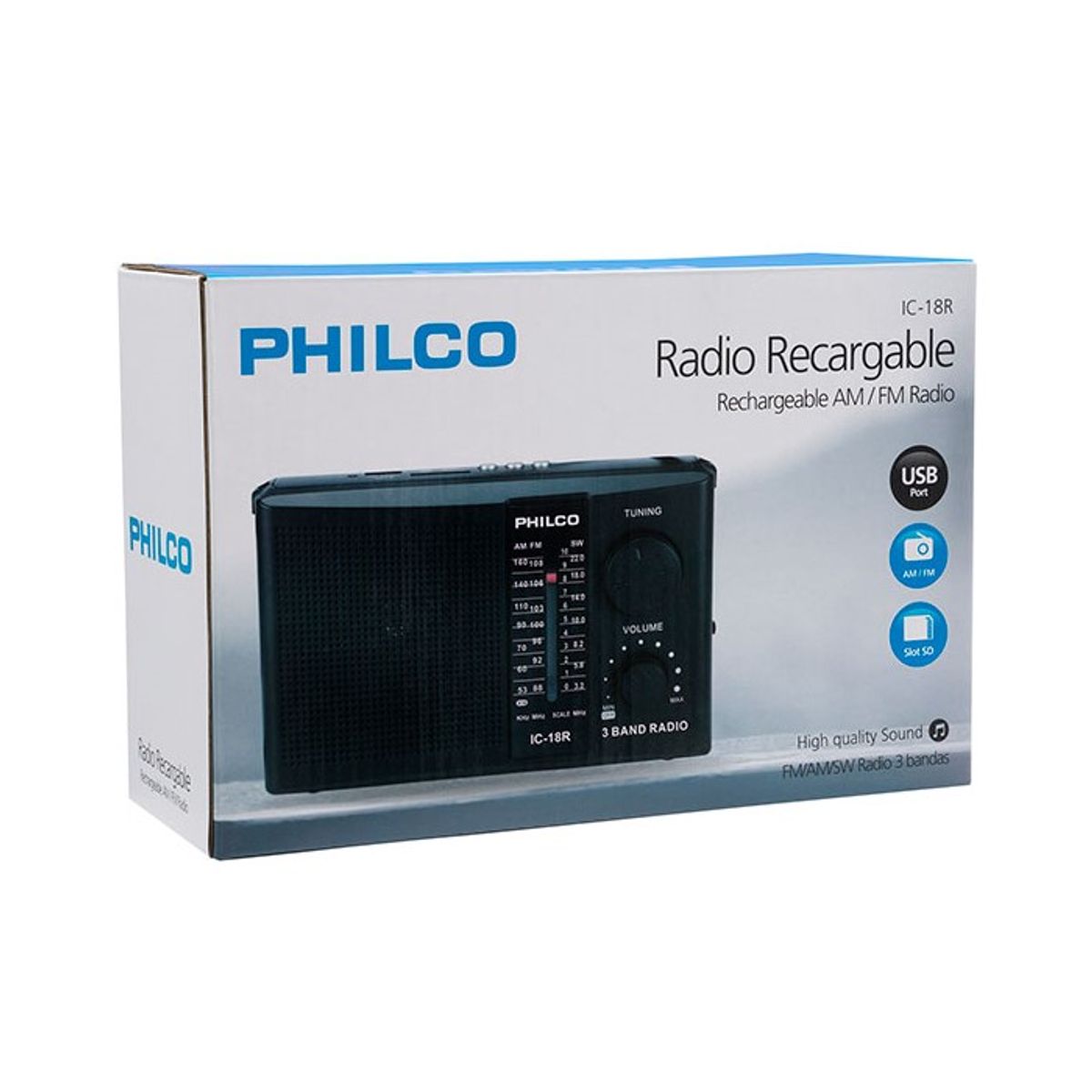 PHILCO - Radio Portatil Philco IC-18R Multibandas Usb