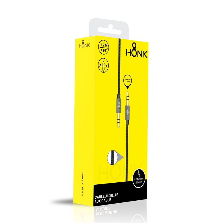HONK Cable Auxiliar 12mt Jack 35 Plug Negro