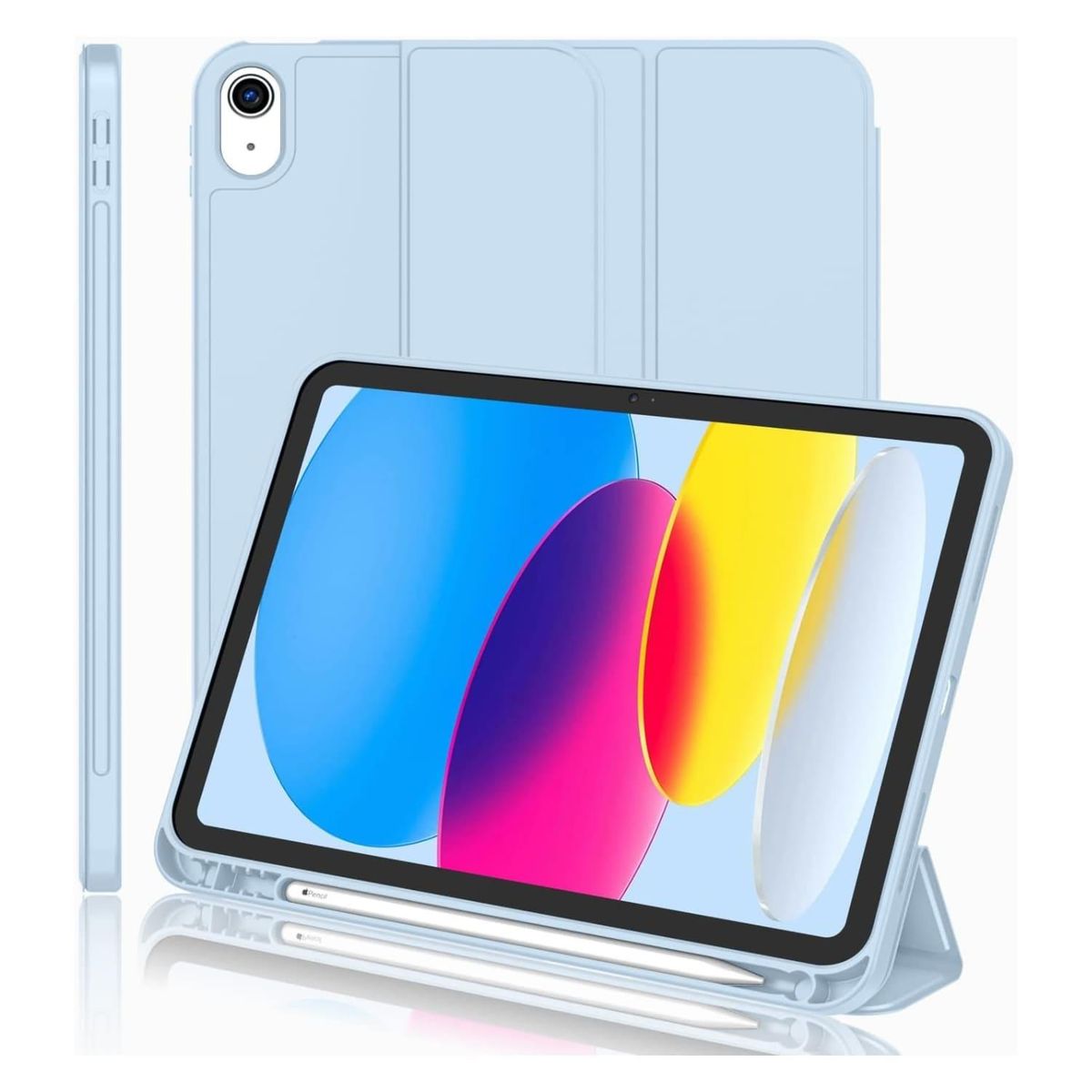GENERICO - Funda Para iPad 10° Generación 10.9 Con Ranura Lápiz Pencil - Celeste