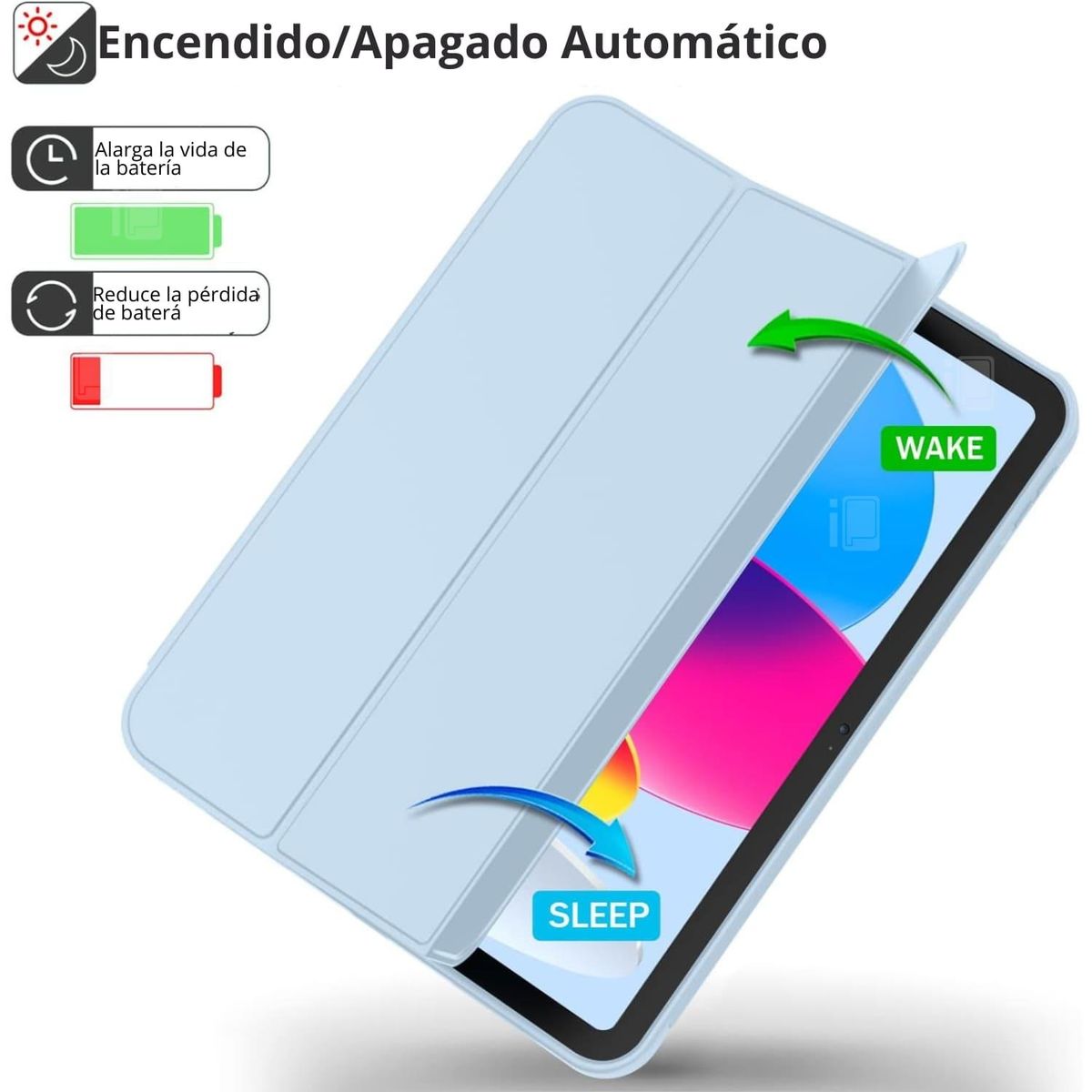 GENERICO - Funda Para iPad 10° Generación 10.9 Con Ranura Lápiz Pencil - Celeste