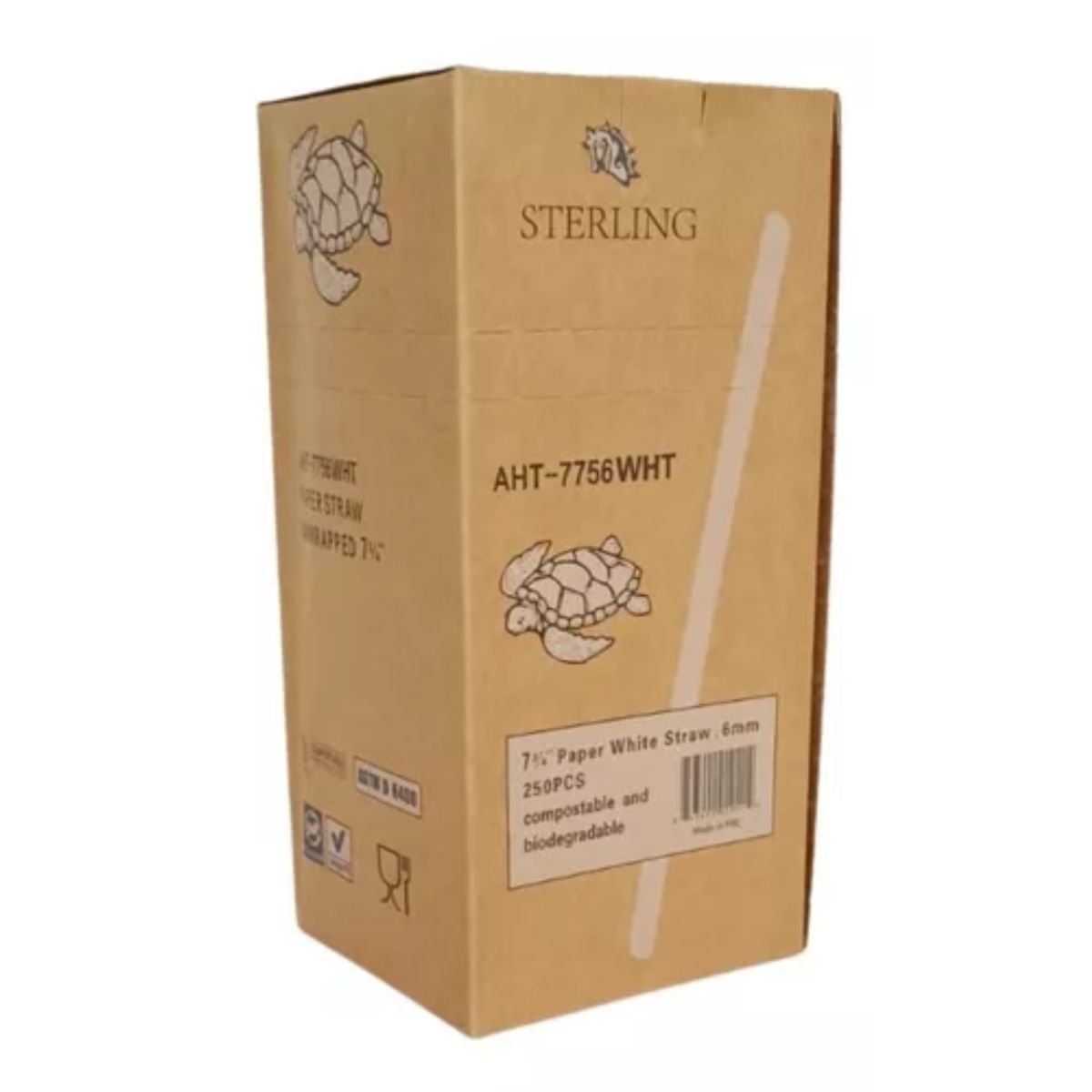 GENERICO - Bombillas Blancas de Papel 200x6mm x 250 unidades