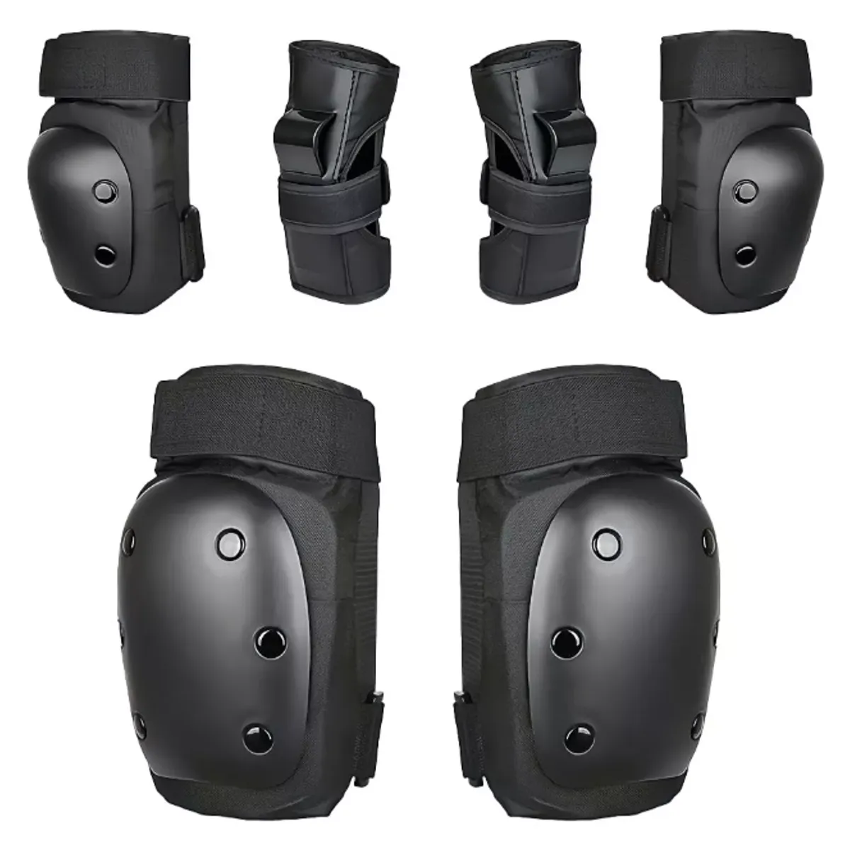 GENERICO - Set De Protección Adultos Rodillera Codera Muñequera Negro