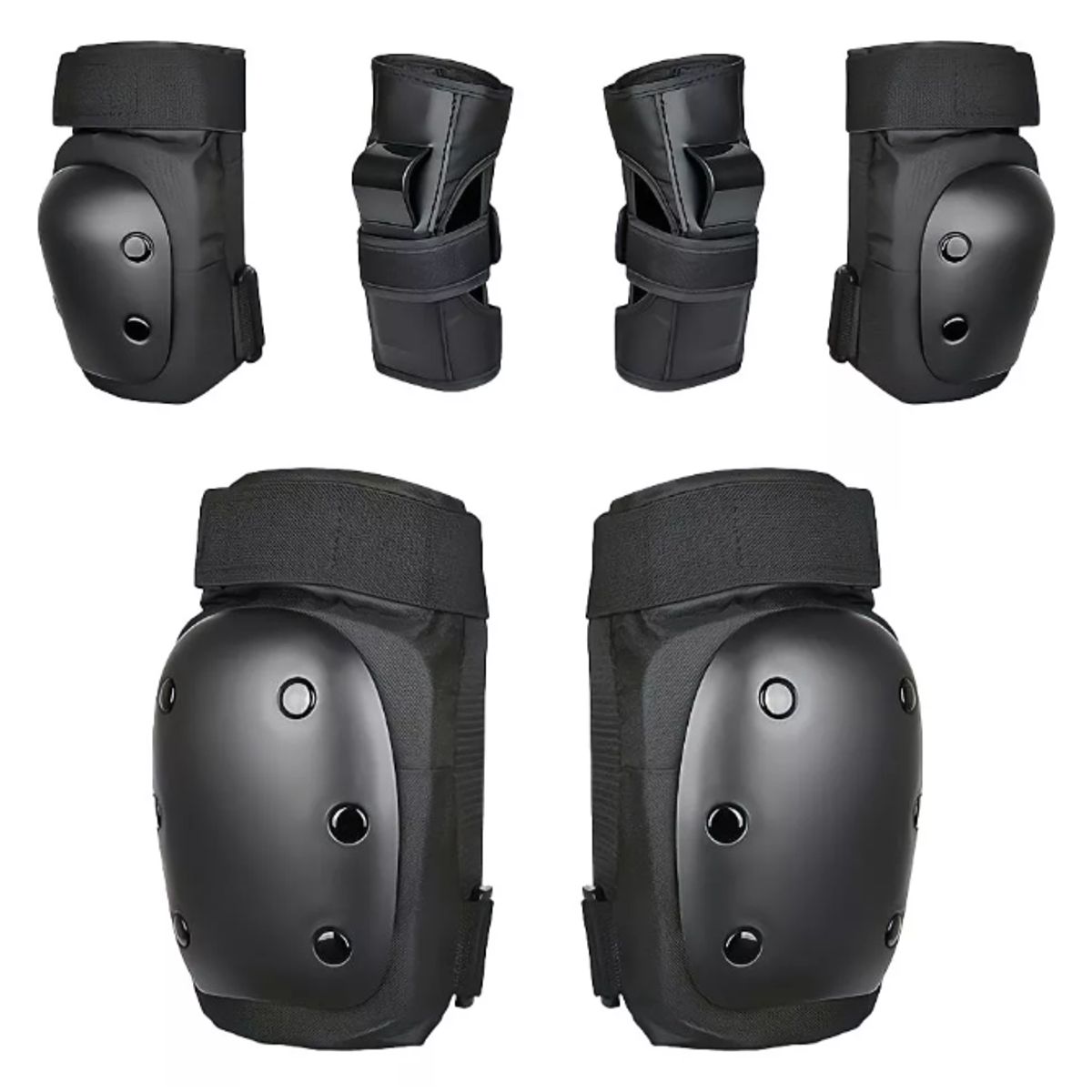 GENERICO - Set De Protección Adultos Rodillera Codera Muñequera Negro