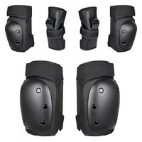 Set De Protección Adultos Rodillera Codera Muñequera Negro