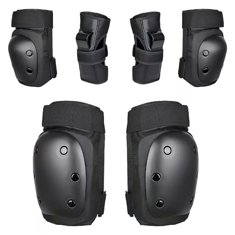 GENERICO - Set De Protección Adultos Rodillera Codera Muñequera Negro