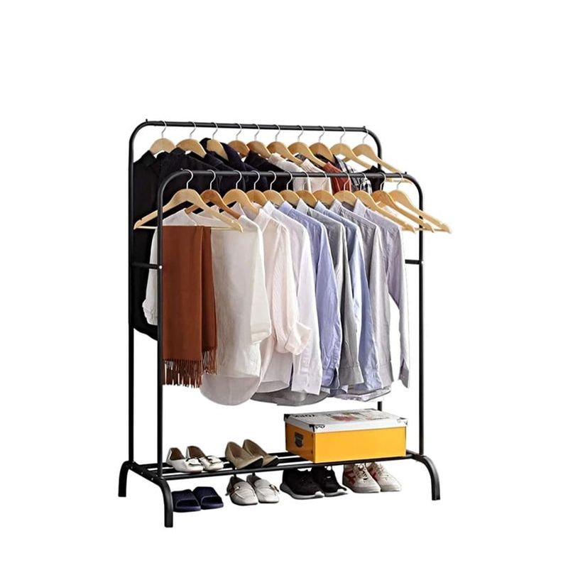 GENERICO - PERCHERO ORGANIZADOR DOBLE DE ROPA NEGRO