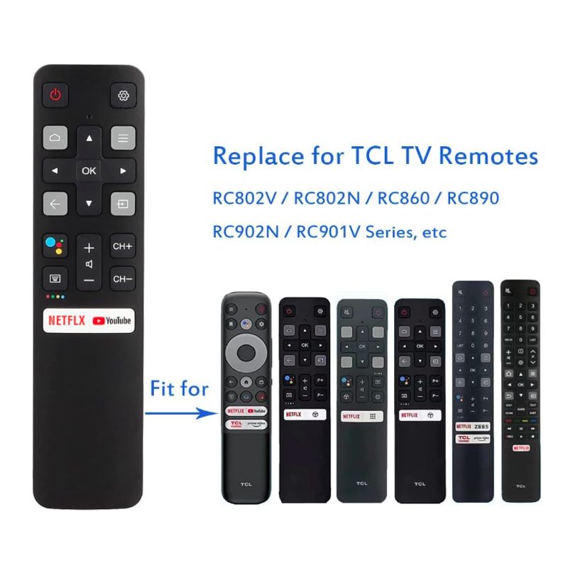 GENERICO - Contro Remoto Compatible TCL Smart Tv Android Y 4K + Pilas
