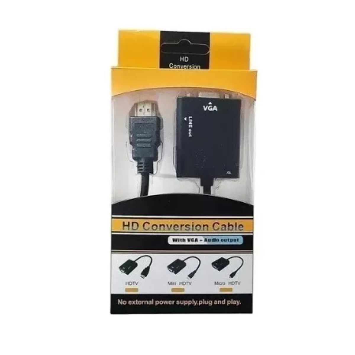 GENERICO - Cable Adaptador Hdmi A Vga Y Audio 3.5