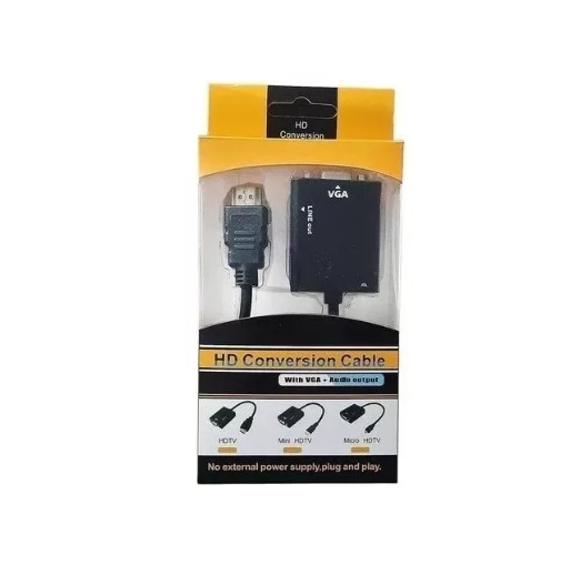 GENERICO - Cable Adaptador Hdmi A Vga Y Audio 3.5