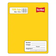 GENERICO - Cuaderno Scribe College 7 mm X 100 Hojas Amarillo