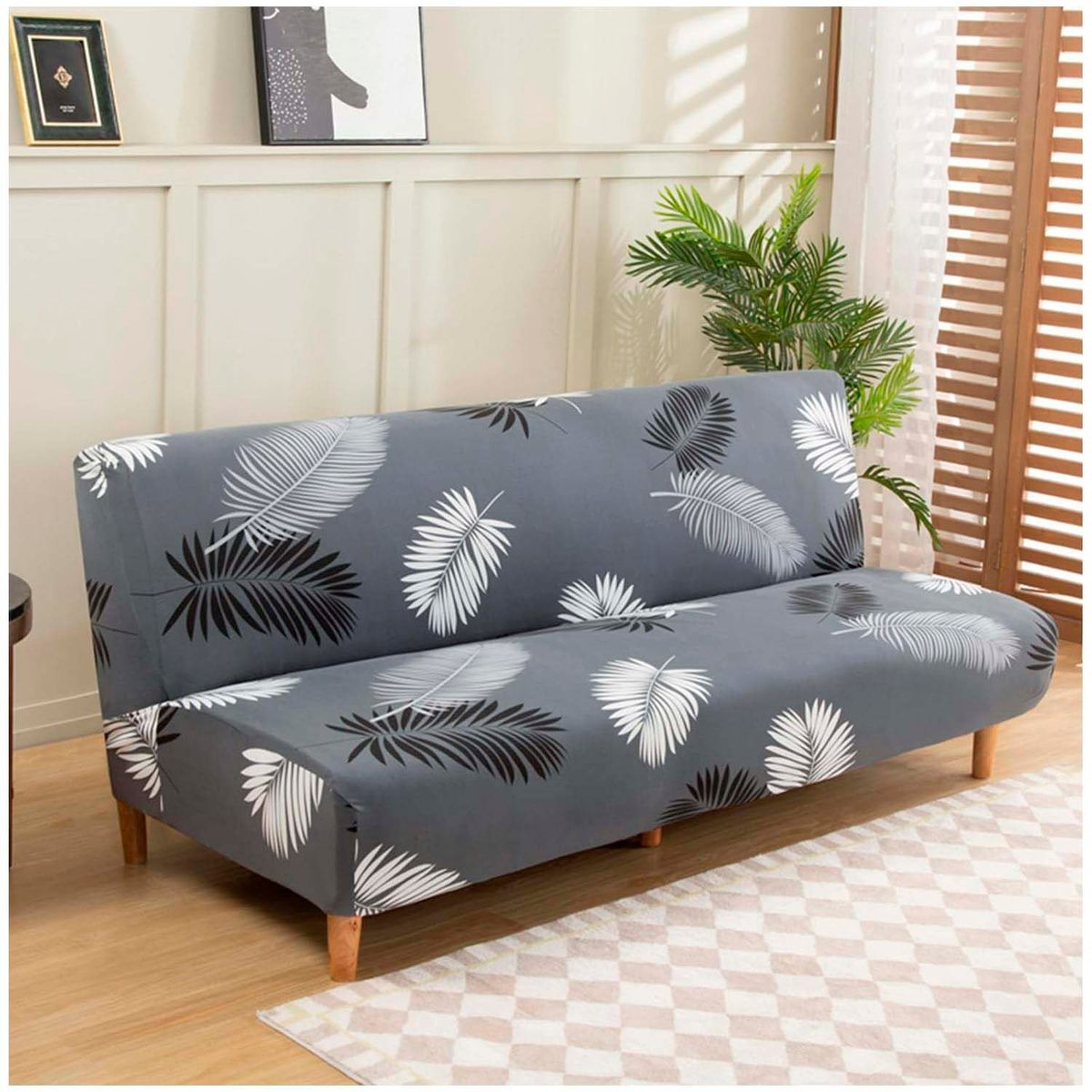 GENERICO - Funda de Futon Gris Elasticado