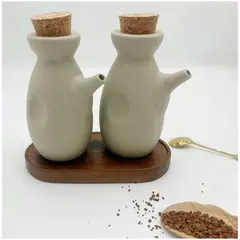 GENERICO - Juego 02 Dispensadores Aceite-vinagre Multipropósito 500 Ml - Ceramica.