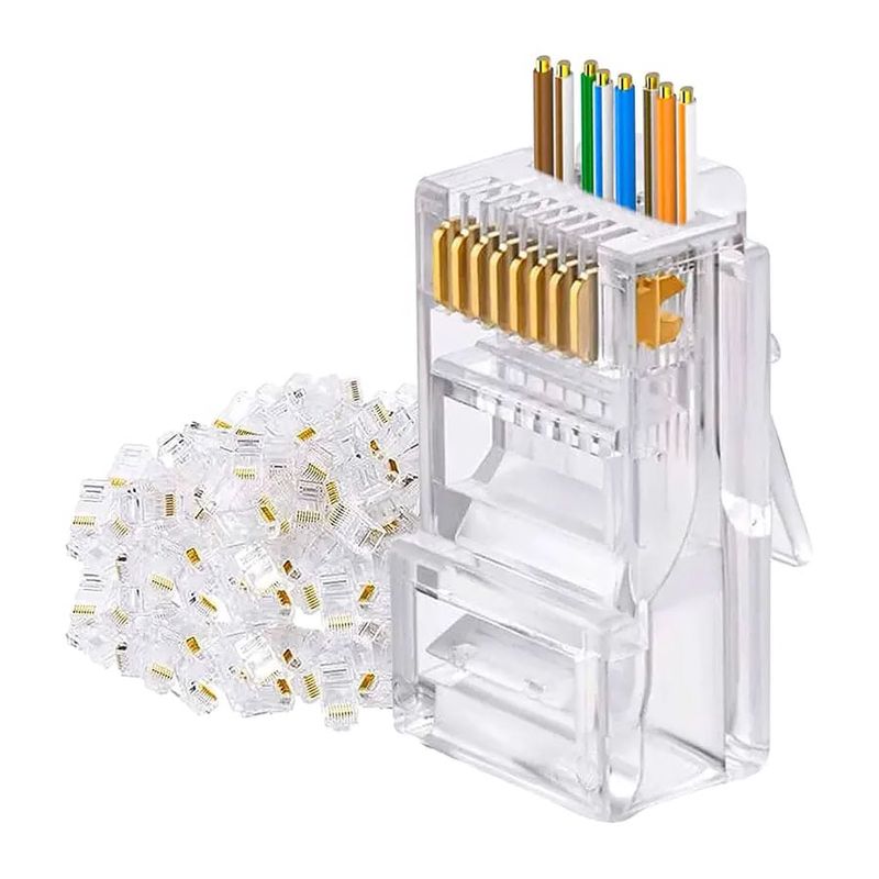 GENERICO - 100 Conectores RJ45 Para Cable De Red