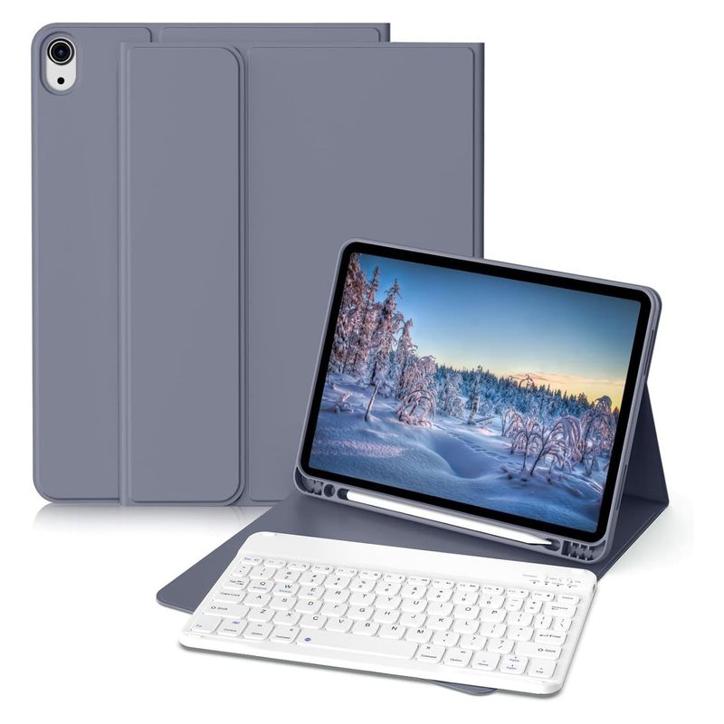 GENERICO - Funda Teclado Español Para iPad 10 (10.9) Con Ranura Lápiz - Lavanda