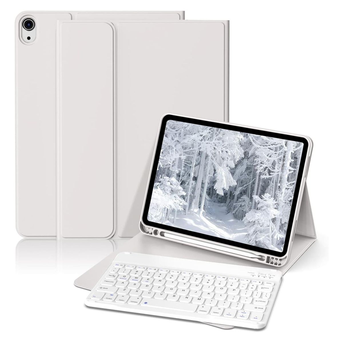 GENERICO - Funda Teclado Español Para iPad 10 (10.9) Con Ranura Lápiz - Gris