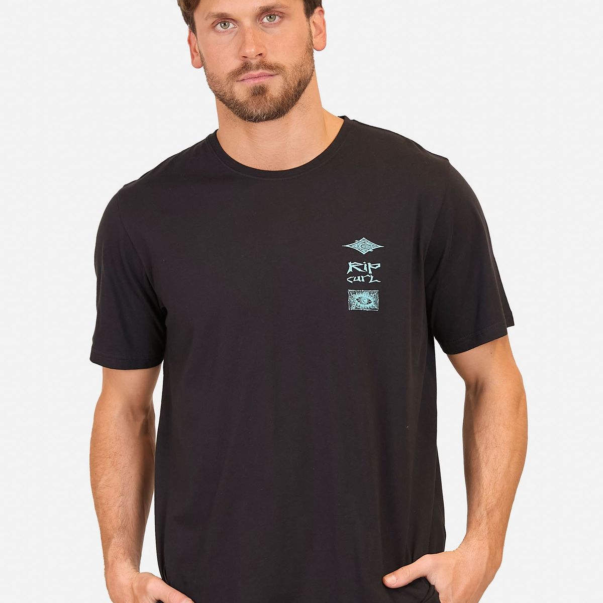 RIP CURL - Polera MC Rip Lucent Tee Negro Hombre Rip Curl