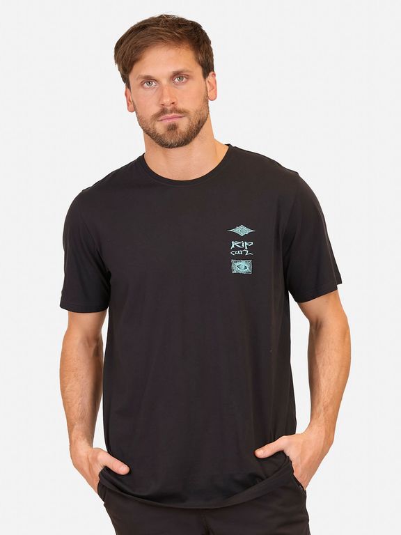 Polera MC Rip Lucent Tee Negro Hombre
