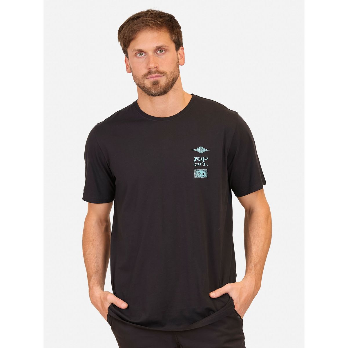 RIP CURL - Polera MC Rip Lucent Tee Negro Hombre Rip Curl