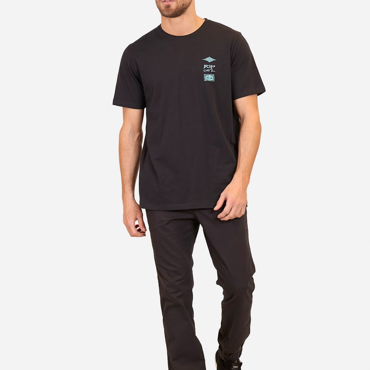 RIP CURL - Polera MC Rip Lucent Tee Negro Hombre Rip Curl
