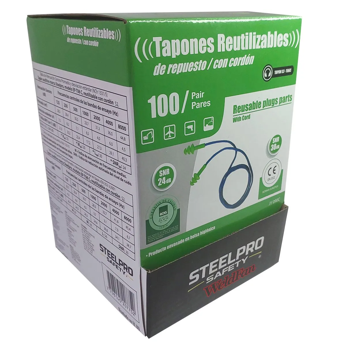 STEELPRO - Protector Auditivo / Tapones Auditivo Reutilizable X 100 Und