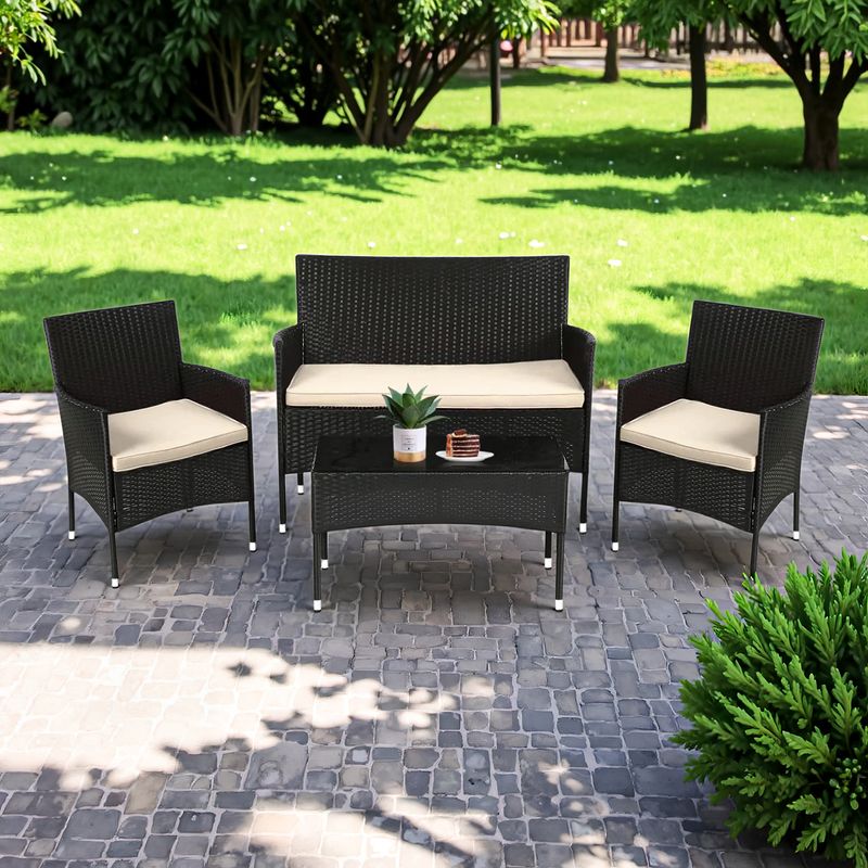 HOMER OUTDOOR - Juego De Living de Terraza 4 Piezas para Exterior Homer Outdoor