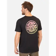 RIP CURL - Polera MC Wetsuit Splash Tee Negro Hombre