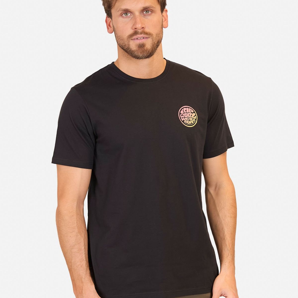 RIP CURL - Polera MC Wetsuit Splash Tee Negro Hombre Rip Curl