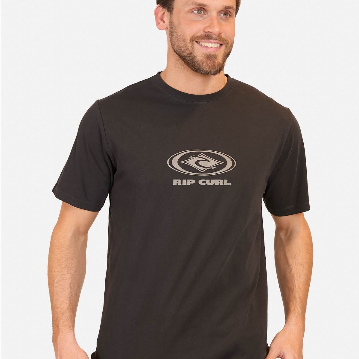 RIP CURL - Polera MC Lil Dval Rc Ss  Negro Hombre Rip Curl