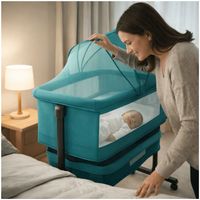 Cuna Colecho Con Mudador Y Accesorios verde oscuro Homer