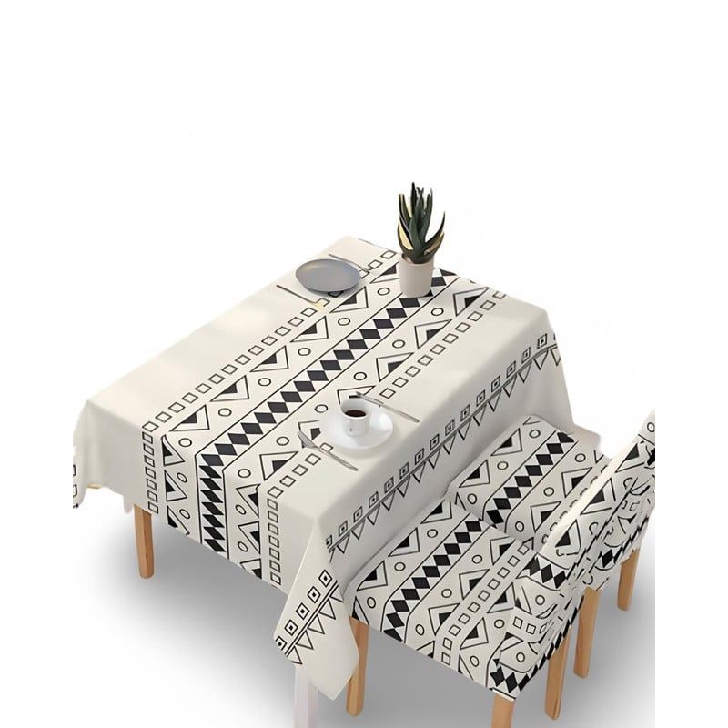 GENERICO - Juego Mantel De Comedor más 6 fundas de silla 140x 220 cmM1
