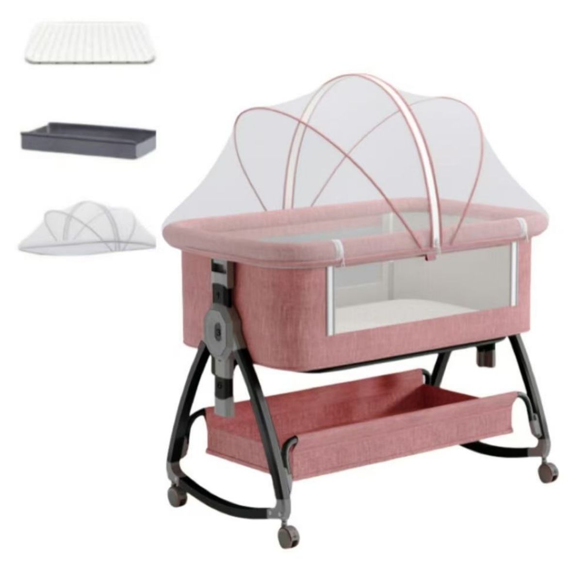 HOMER OUTDOOR - Cuna Colecho Con Mudador Y Accesorios Rosado Homer Outdoor