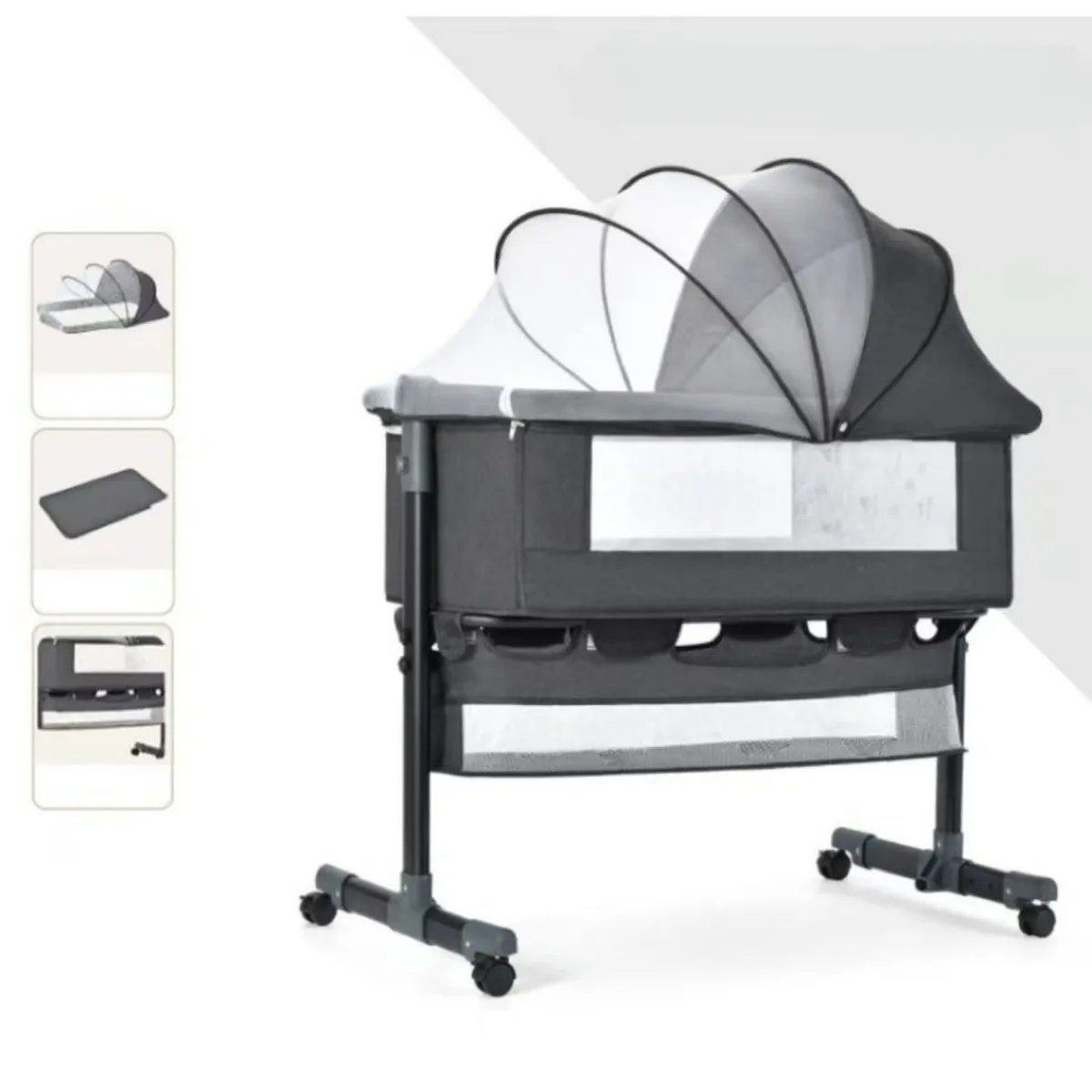 HOMER OUTDOOR - Cuna Colecho Con Mudador Y Accesorios gris oscuro Homer