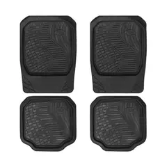 GENERICO - Alfombra Cubre Piso Goma Auto Universal Set 4 Pzs