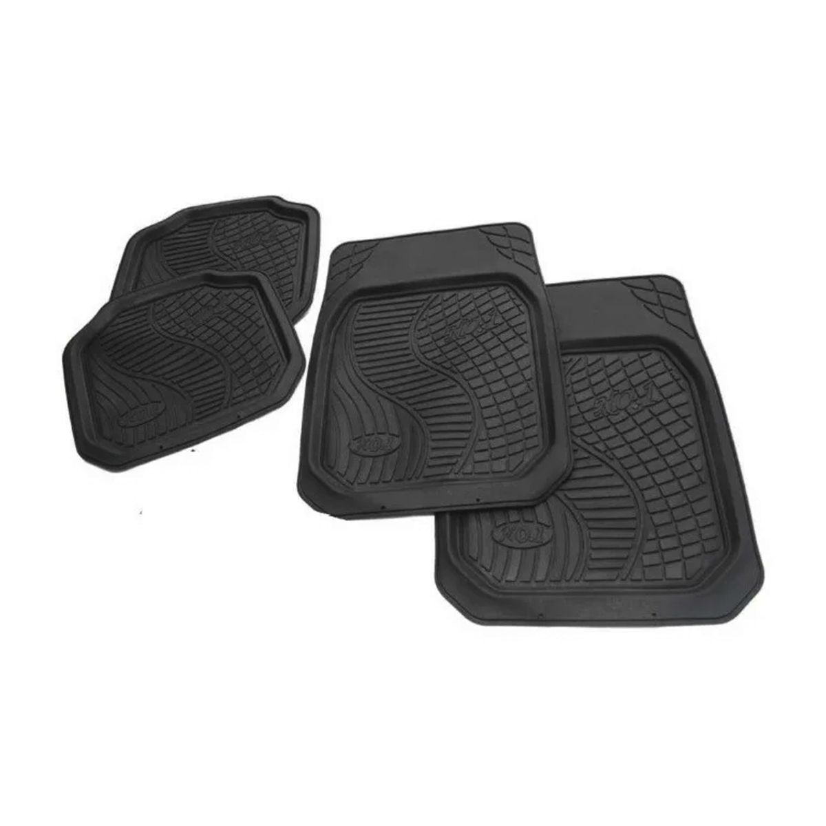 GENERICO - Alfombra Cubre Piso Goma Auto Universal Set 4 Pzs