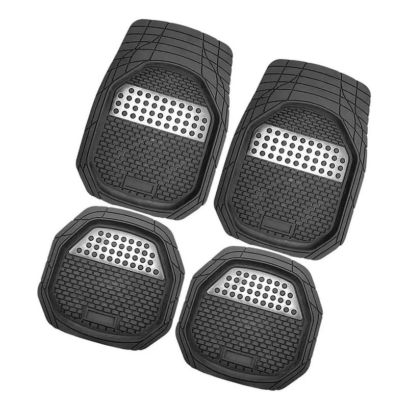 GENERICO - Alfombra Cubre Piso Goma Auto Universal Set 4 Pzs