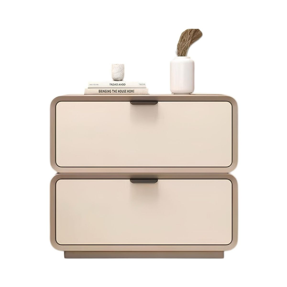 LUBABYCAS - Velador De Madera 2 Cajones Listo Para Usar Crema