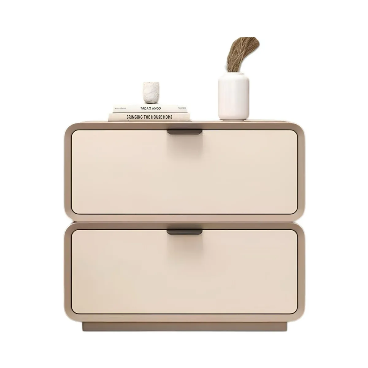 LUBABYCAS - Velador De Madera 2 Cajones Listo Para Usar Crema