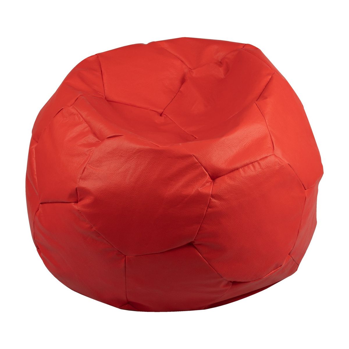 GENERICO - Pouf Pera Infantil Futbol Rojo Eco Cuero 50x50x50 cm Máxima Design