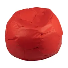 GENERICO - Pouf Pera Infantil Futbol Rojo Eco Cuero 50x50x50 cm Máxima Design