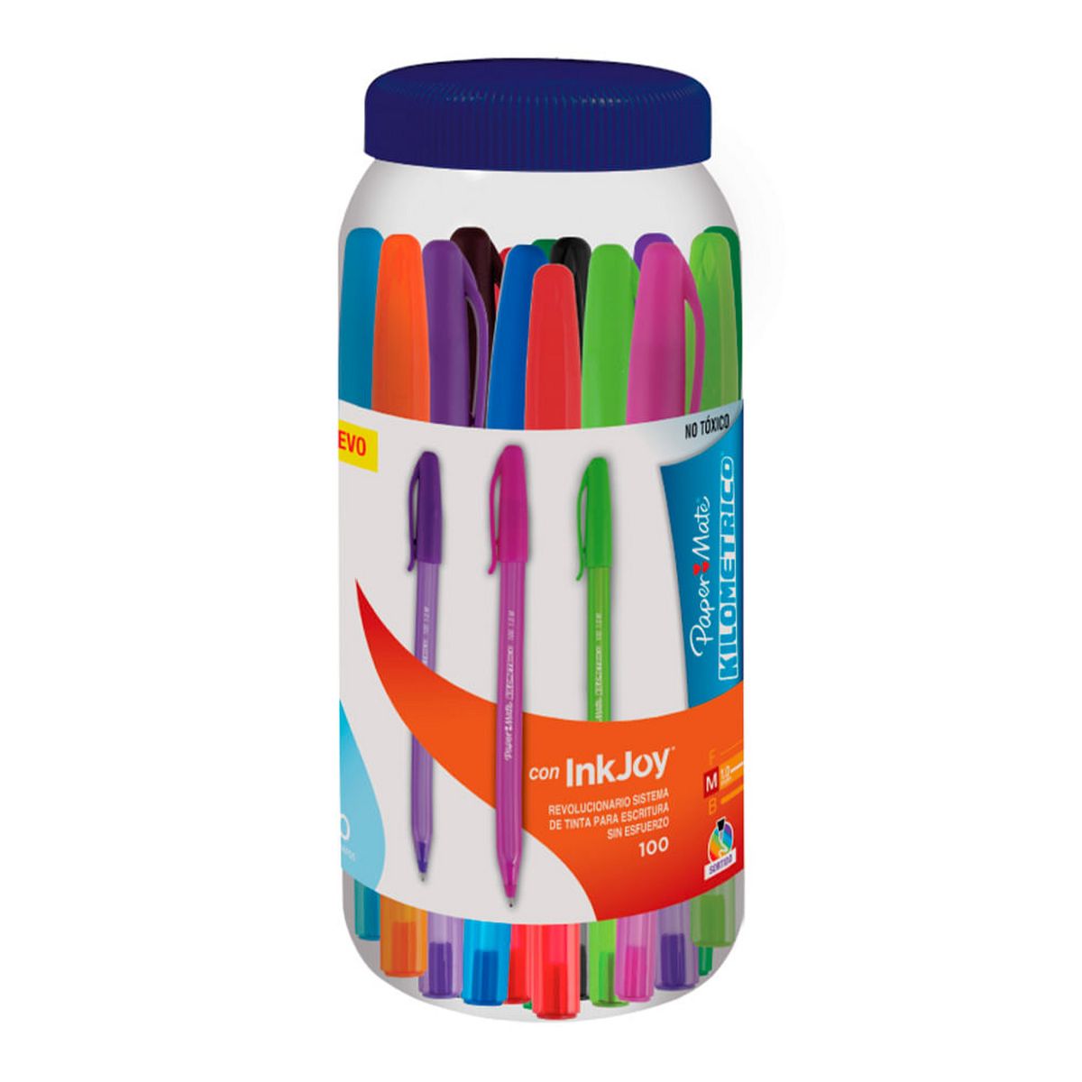 PAPER MATE - Frasco de 40 Boligrafos Inkjoy Papermate 1 mm Color