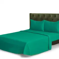 GENERICO - Set De Sabanas Termicas Polar Mas 1 Funda 1.5 Plaza Color Verde